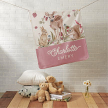 Whimsical Woodland Baby Blanket Floral Nursery