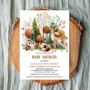 Whimsical Woodland Baby Shower Invitation