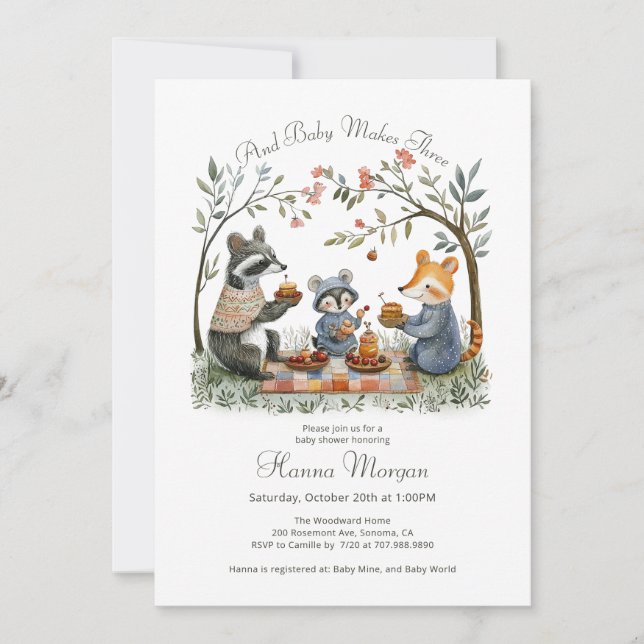 Whimsical Woodland Baby Shower Invitation (Front)