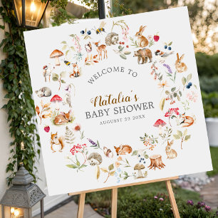 Whimsical Woodland Baby Shower Welcome Sign
