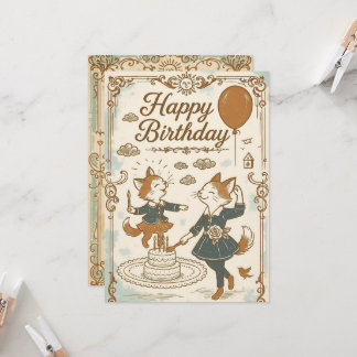 Whimsical Woodland Birthday Invitation