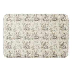 Whimsical Woodland Bunnies Bath Mat