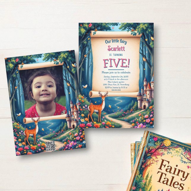 Whimsical Woodland Castle Fairytale Kid's Birthday Invitation (Creator Uploaded)