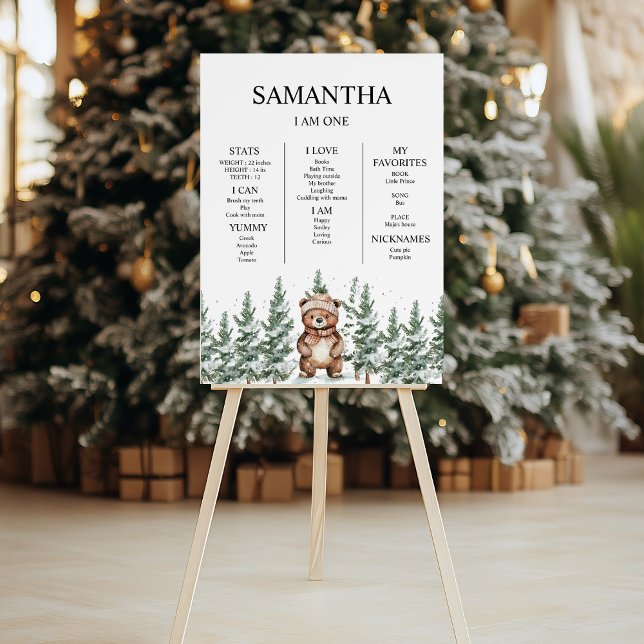 Whimsical Woodland Deer Birthday Personalized Baby Foam Board (Creator Uploaded)