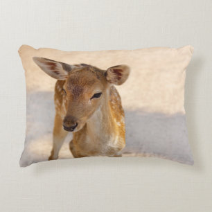 Whimsical Woodland Deer Photography Accent Pillow