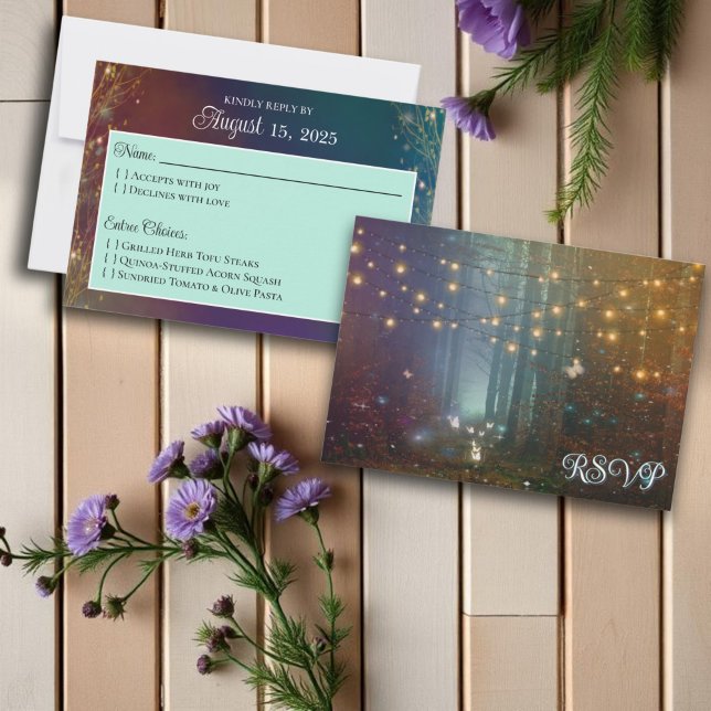 Whimsical Woodland Enchanted Forest Wedding RSVP Card (Creator Uploaded)