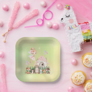 Whimsical Woodland Fairy First Birthday Paper Plates