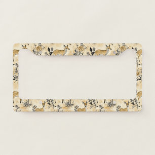 Whimsical Woodland Fawn Pattern License Plate Frame