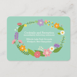Whimsical Woodland Floral Wreath Mint Insert