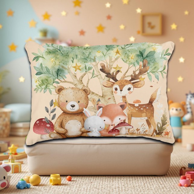 Whimsical Woodland Forest Animals Accent Pillow (Creator Uploaded)