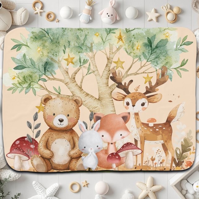 Whimsical Woodland Forest Animals Baby Blanket (Creator Uploaded)