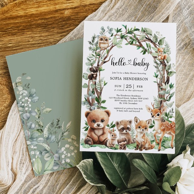 Whimsical Woodland Forest Animals Baby Shower Invitation (Creator Uploaded)
