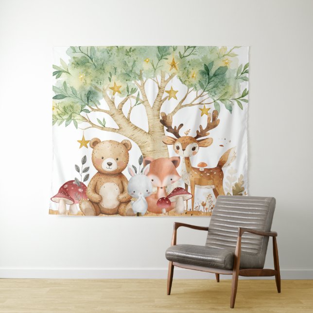 Whimsical Woodland Forest Animals Backdrop (In Situ (Horizontal))