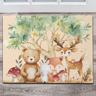 Whimsical Woodland Forest Animals Doormat