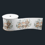 Whimsical Woodland Forest Animals Sage Greenery Satin Ribbon<br><div class="desc">This elegant design features soft sage green watercolor greenery and a group of adorable forest animals. Suitable for both boy and girl baby shower / birthdays.</div>