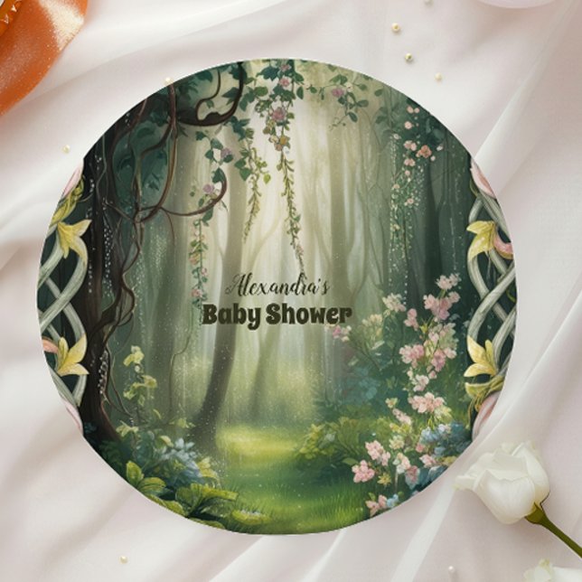 Whimsical Woodland Forest  Baby Shower Paper Plates (Creator Uploaded)