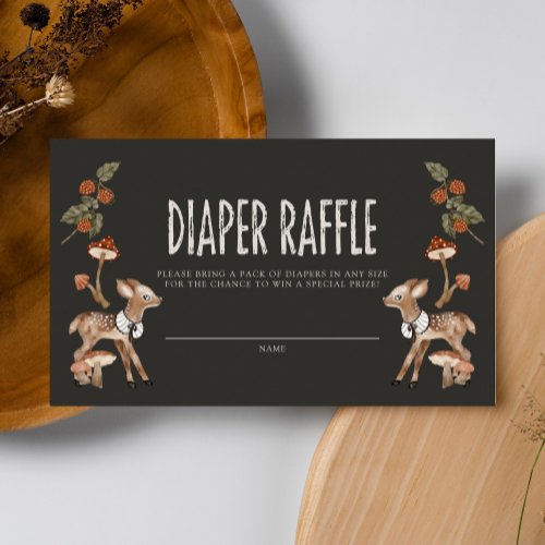 Whimsical Woodland Forest Diaper Raffle Enclosure Card