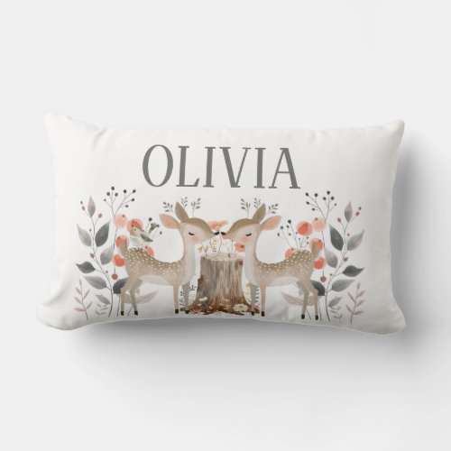 Whimsical Woodland _ Forest Friends Collection  Lumbar Pillow