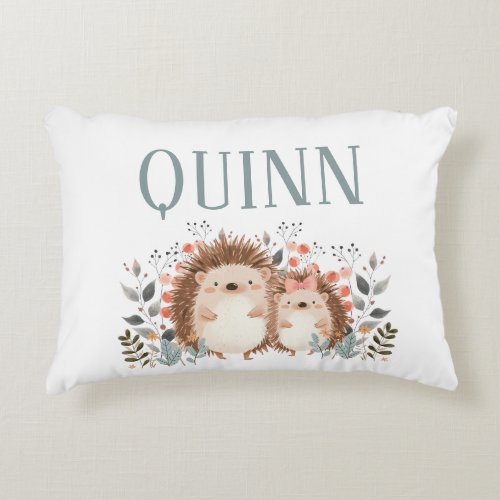  Whimsical Woodland Forest Friends Hedgehogs Accent Pillow