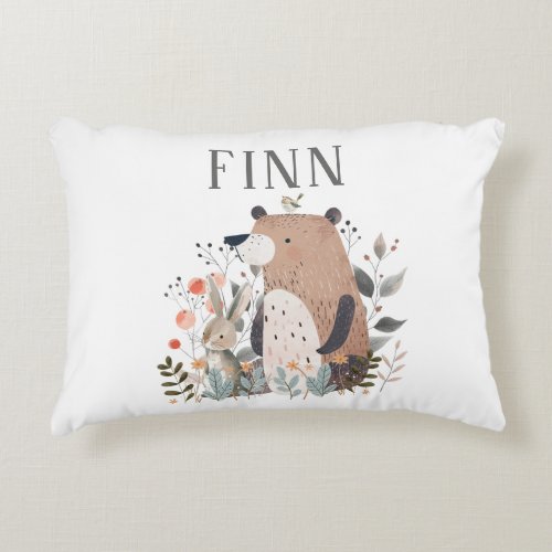 Whimsical Woodland _ Forest Friends Personalized   Accent Pillow