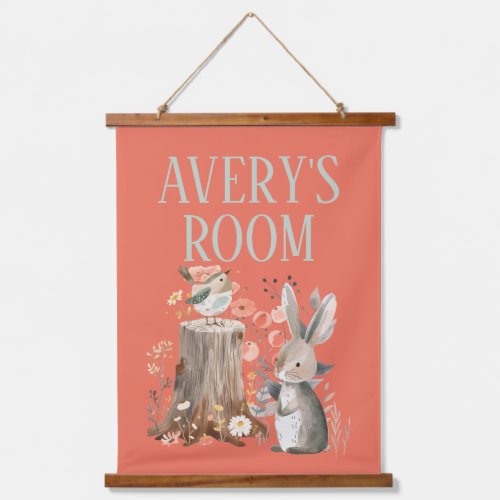 Whimsical Woodland _ Forest Friends Personalized  Hanging Tapestry