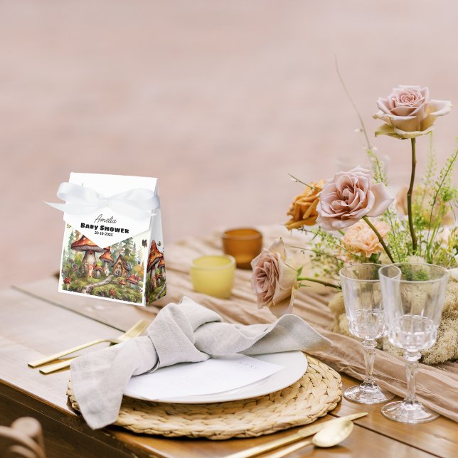 Whimsical Woodland Forest Mushroom Baby Shower Favor Boxes (Creator Uploaded)
