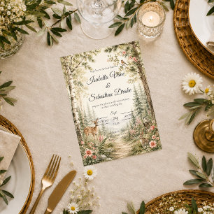 Whimsical Woodland Forest Wedding Invitation