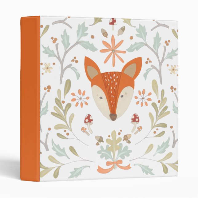 Whimsical Woodland Fox 3 Ring Binder (Front/Spine)