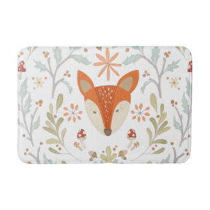 Whimsical Woodland Fox Bathroom Mat
