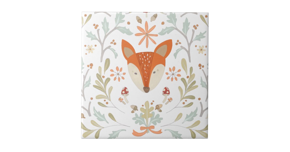 Whimsical Woodland Fox Ceramic Tile | Zazzle