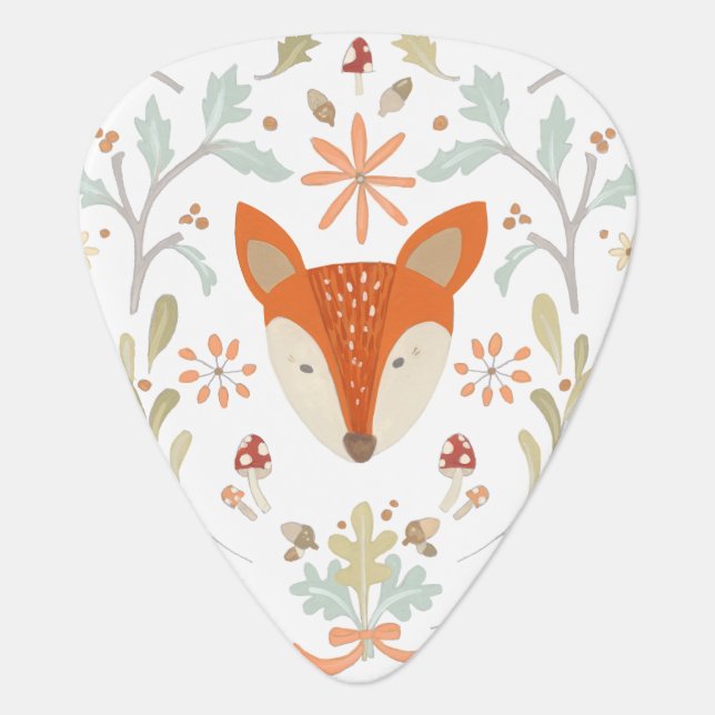 Whimsical Woodland Fox Guitar Pick (Front)