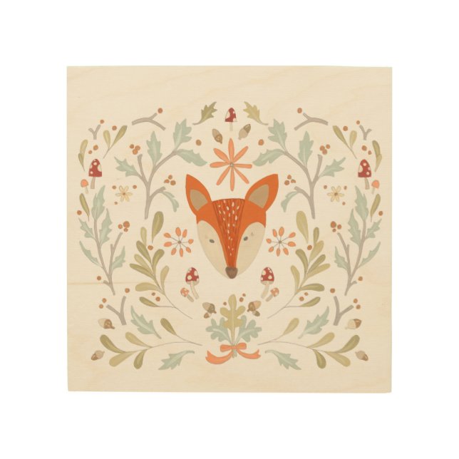 Whimsical Woodland Fox Wood Wall Decor (Front)