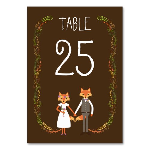 Whimsical Woodland Foxes Wedding Information Card