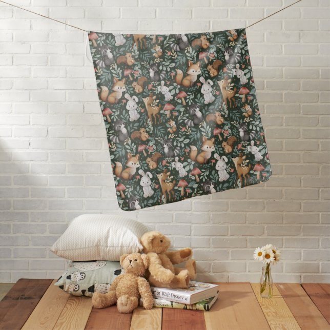 Whimsical Woodland Friends Baby Blanket (In Situ)