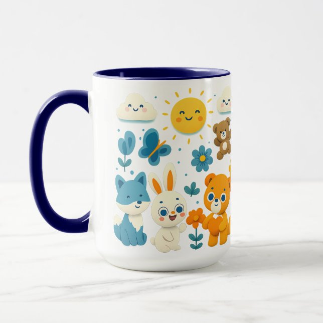 Whimsical Woodland Friends Ceramic Mug (Left)