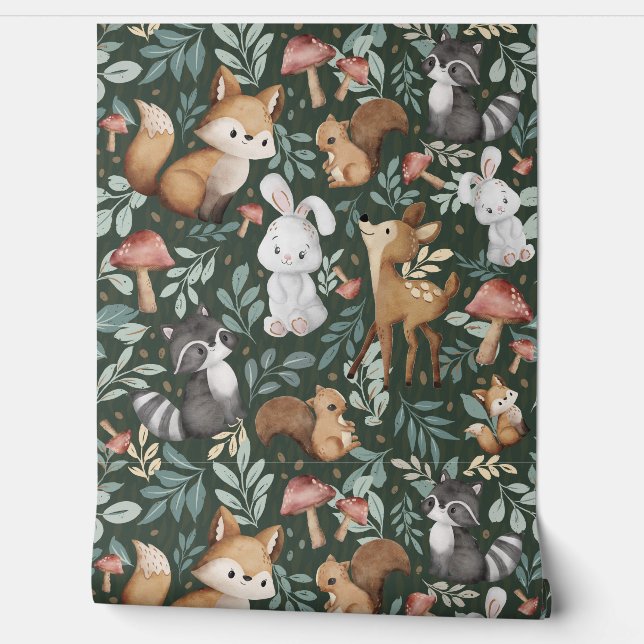 Whimsical Woodland Friends Wallpaper (Unrolling)