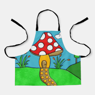 Whimsical Woodland Fungi Art Apron