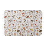 Whimsical Woodland Mushrooms Pattern Bath Mat