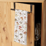 Whimsical Woodland Mushrooms Pattern Kitchen Towel