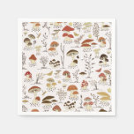 Whimsical Woodland Mushrooms Pattern Napkins