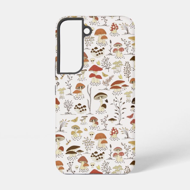 Whimsical Woodland Mushrooms Pattern Samsung Galaxy Case (Back)