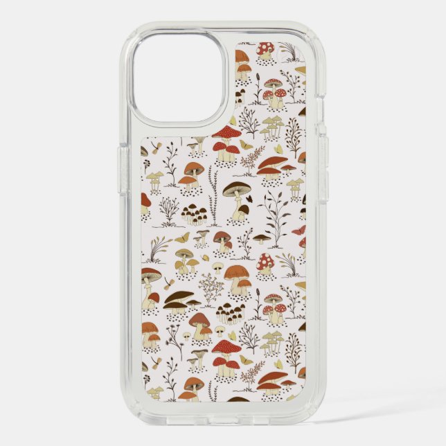 Whimsical Woodland Mushrooms Pattern Speck iPhone Case (Front)