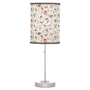 Whimsical Woodland Mushrooms Pattern Table Lamp