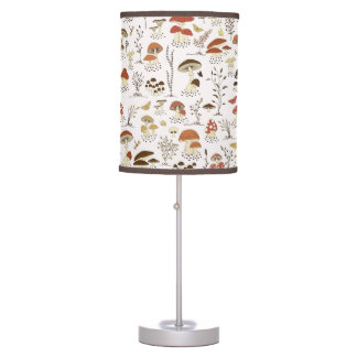 Whimsical Woodland Mushrooms Pattern Table Lamp