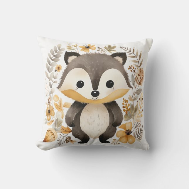 Whimsical Woodland Outdoor Pillow (Front)