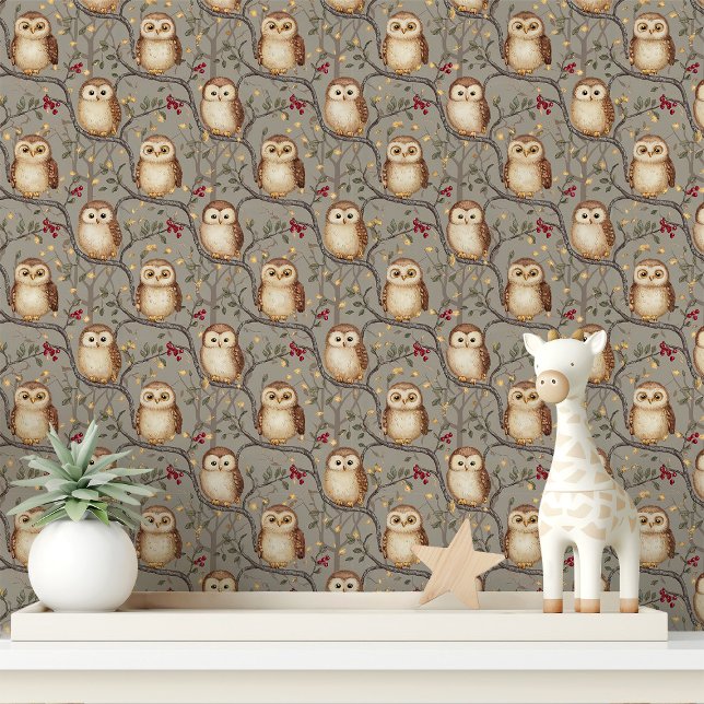 Whimsical Woodland Owl and Branch Wallpaper (Creator Uploaded)