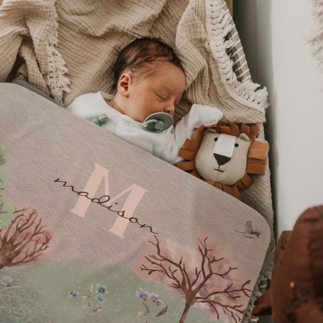 Whimsical Woodland Scene Colored Pencil Baby Blanket (Creator Uploaded)