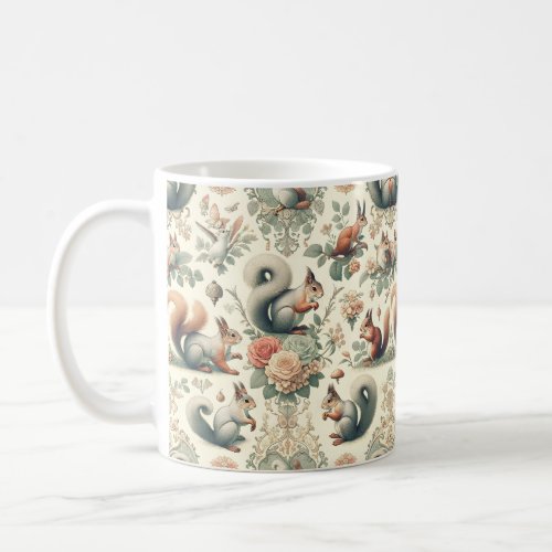 Whimsical Woodland Victorian Forest Friends Coffee Mug