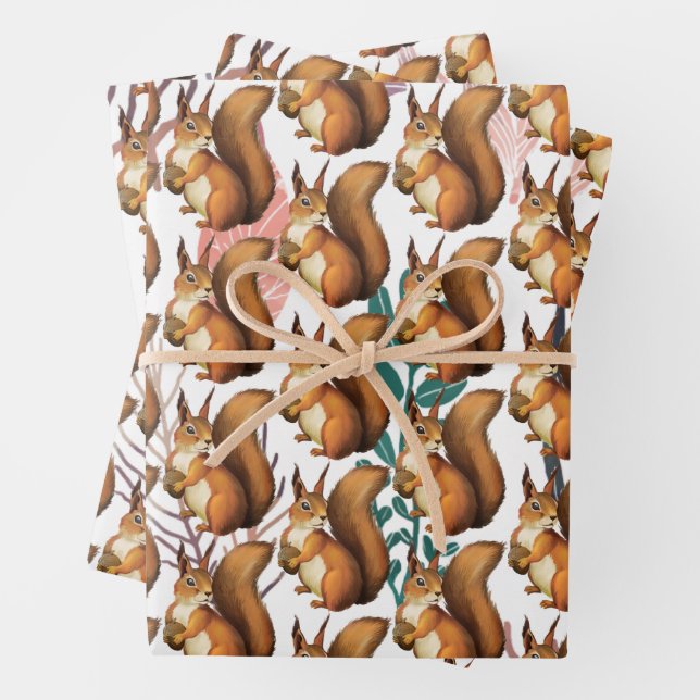 Whimsical Woodland Wrapping Paper Sheets (In situ)