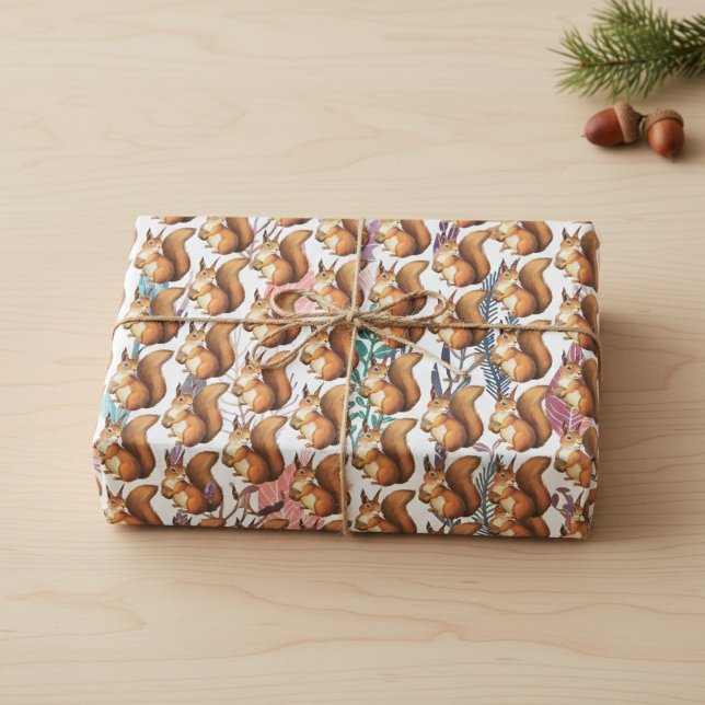 Whimsical Woodland Wrapping Paper Sheets (Whimsical Woodland Squirrel Gift Wrap)